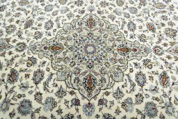 Central medallion detail of 2000s Kashan rug from Iran / Persia
