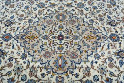 Central medallion detail of 1970s Kashan rug from Iran / Persia