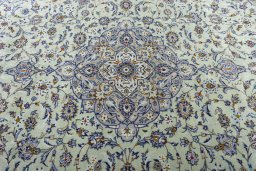 Central medallion detail of 2000s Kashan rug from Iran / Persia