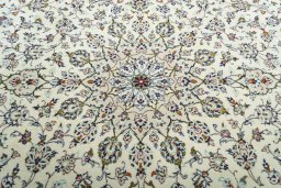 Central medallion detail of 2000s Kashan rug from Iran / Persia