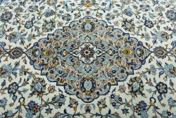 Central medallion detail of 2000s Kashan rug from Iran / Persia
