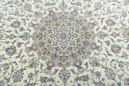 Central medallion detail of 2000s Kashan rug from Iran / Persia