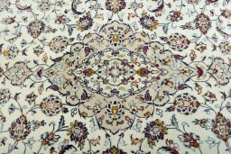 Central medallion detail of 2000s Kashan rug from Iran / Persia