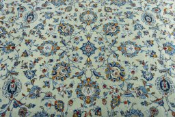 Central medallion detail of 2000s Kashan rug from Iran / Persia