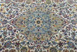 Central medallion detail of 2000s Kashan rug from Iran / Persia