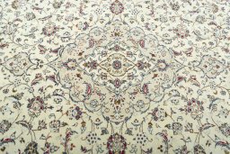 Central medallion detail of 2000s Kashan rug from Iran / Persia