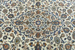 Central medallion detail of 2000s Kashan rug from Iran / Persia