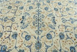 Central medallion detail of 2000s Kashan rug from Iran / Persia