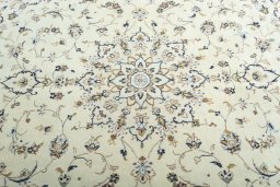 Central medallion detail of 2000s Kashan rug from Iran / Persia