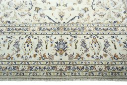 Full view of 2000s Kashan rug from Iran / Persia, 290 × 200 cm in Beige tones