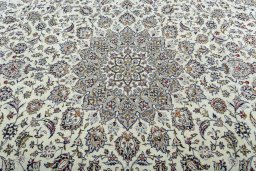 Central medallion detail of 2000s Kashan rug from Iran / Persia