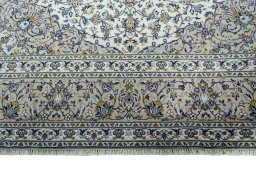 Full view of 2000s Kashan rug from Iran / Persia, 408 × 288 cm in Beige tones