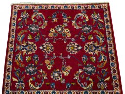 Surface texture of 2000s Kashan rug with natural Wool and intricate pattern