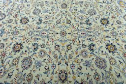 Central medallion detail of 2000s Kashan rug from Iran / Persia
