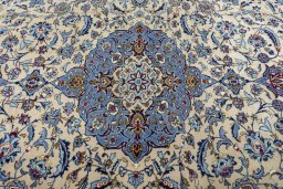 Central medallion detail of 2000s Kashan rug from Iran / Persia