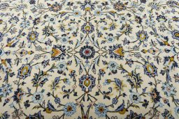 Central medallion detail of 2000s Kashan rug from Iran / Persia