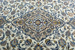 Central medallion detail of 2000s Kashan rug from Iran / Persia