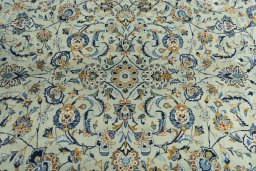 Central medallion detail of 1970s Kashan rug from Iran / Persia