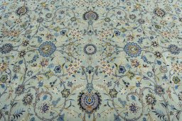 Central medallion detail of 2000s Kashan rug from Iran / Persia