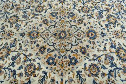 Central medallion detail of 2000s Kashan rug from Iran / Persia
