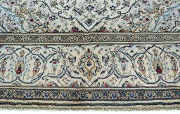 Full view of 2000s Kashan rug from Iran / Persia, 311 × 188 cm in Beige tones