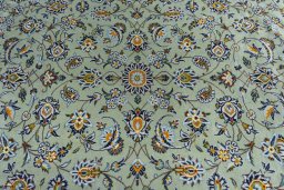 Central medallion detail of 2000s Kashan rug from Iran / Persia