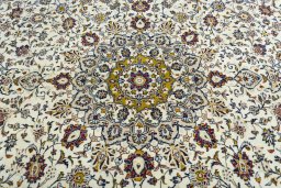 Central medallion detail of 2000s Kashan rug from Iran / Persia