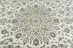 Central medallion detail of 2000s Kashan rug from Iran / Persia
