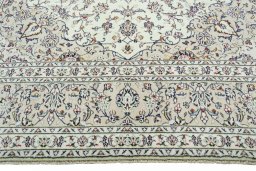 Full view of 2000s Kashan rug from Iran / Persia, 346 × 238 cm in Beige tones