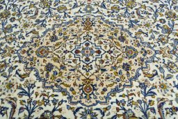 Central medallion detail of 2000s Kashan rug from Iran / Persia