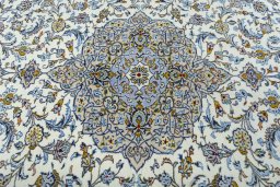 Central medallion detail of 2000s Kashan rug from Iran / Persia