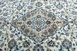 Central medallion detail of 2000s Kashan rug from Iran / Persia