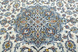 Central medallion detail of 2000s Kashan rug from Iran / Persia