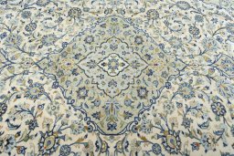 Central medallion detail of 2000s Kashan rug from Iran / Persia