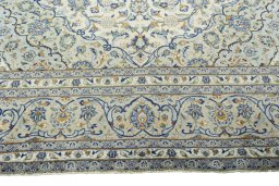 Full view of 2000s Kashan rug from Iran / Persia, 340 × 250 cm in Beige tones