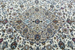 Central medallion detail of 2000s Kashan rug from Iran / Persia