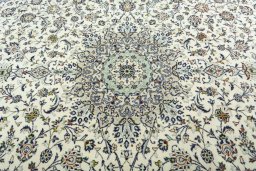 Central medallion detail of 2000s Kashan rug from Iran / Persia