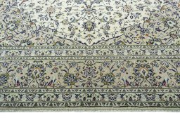 Full view of 2000s Kashan rug from Iran / Persia, 400 × 300 cm in Beige tones