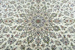 Central medallion detail of 2000s Kashan rug from Iran / Persia