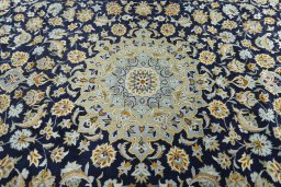 Central medallion detail of 1970s Kashan rug from Iran / Persia