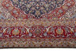 Full view of 2000s Kashan rug from Iran / Persia, 362 × 252 cm in Blue tones