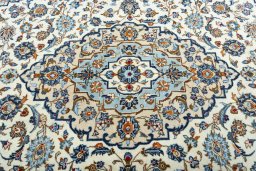 Central medallion detail of 2000s Kashan rug from Iran / Persia