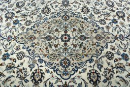 Central medallion detail of 2000s Kashan rug from Iran / Persia