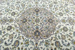 Central medallion detail of 2000s Kashan rug from Iran / Persia