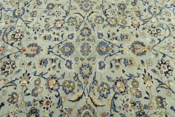 Central medallion detail of 2000s Kashan rug from Iran / Persia