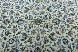 Central medallion detail of 2000s Kashan rug from Iran / Persia