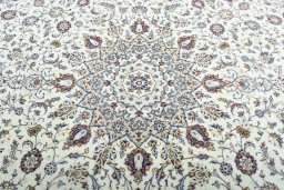 Central medallion detail of 2000s Kashan rug from Iran / Persia