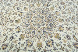 Central medallion detail of 2000s Kashan rug from Iran / Persia