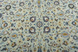 Central medallion detail of 2000s Kashan rug from Iran / Persia