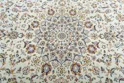 Central medallion detail of 1970s Kashan rug from Iran / Persia
